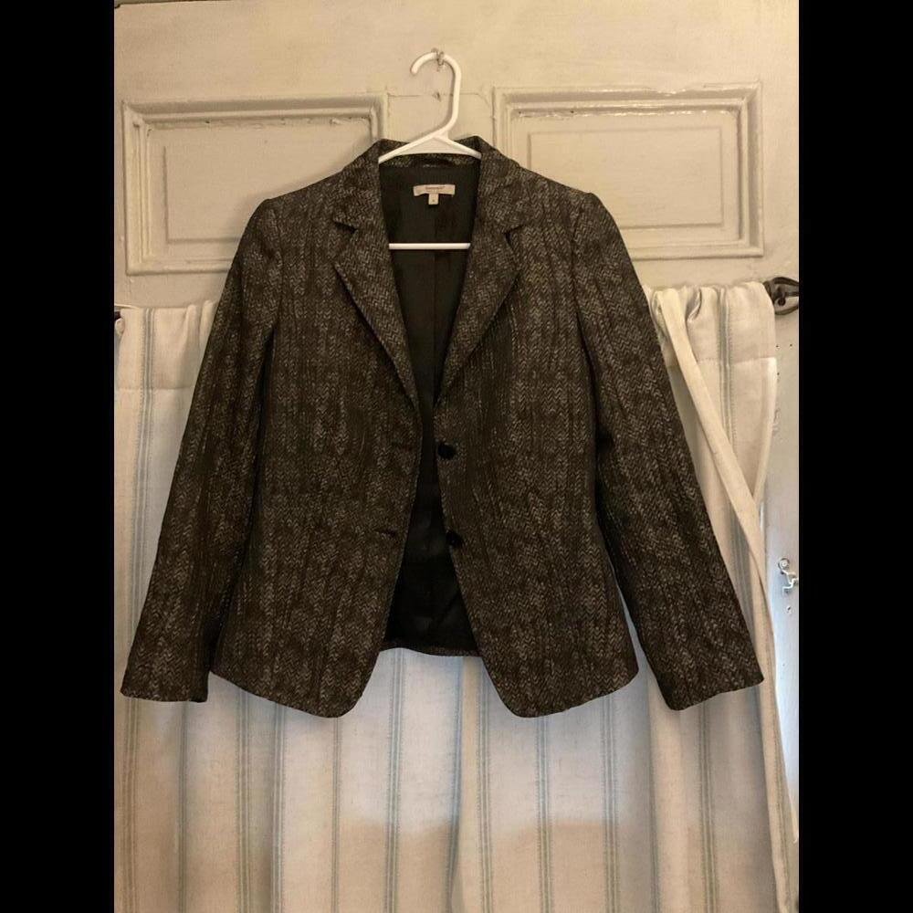 Santorelli Made in Italy Caryn Black Metallic Textured Size 4 Blazer